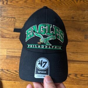 ‘47 Philadelphia Eagles Kelly Green adjustable Hat Black
